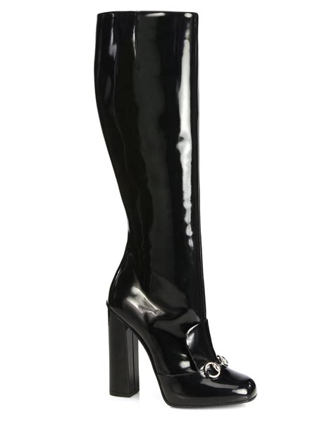 gucci patent boot|gucci patent leather heels.